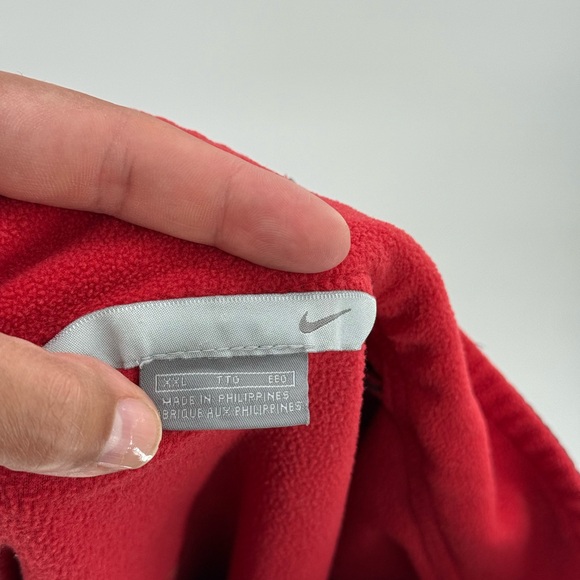 Vintage 2000s Nike Fleece Jacket Half Zip Red Grey Mens Size 2XL - Picture 6 of 9
